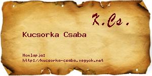 Kucsorka Csaba névjegykártya